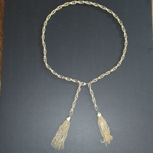 Gold Tone Tassel Chain Belt / Necklace, Adjustable